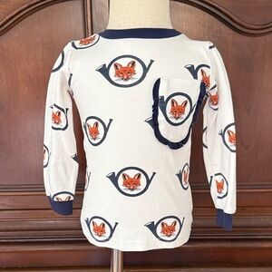 POSH PICKLE Fox Pattern Long Sleeve Tee